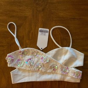 New! With tags! Gorgeous embellished crop top